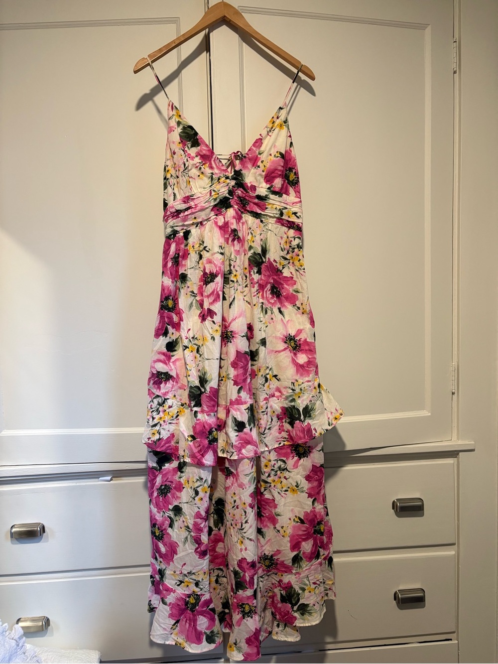 Abercrombie & Fitch Strappy Floral Ruffle Maxi Dress